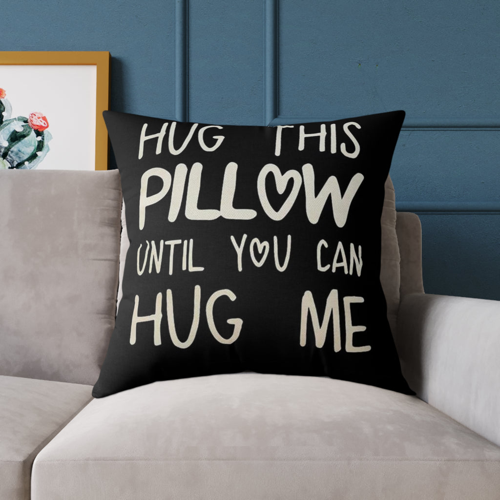 Valentimes Day Square Poly Canvas Pillow — Romantic Heart Decor