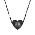 Valentines Day Engraved Black Heart Necklace